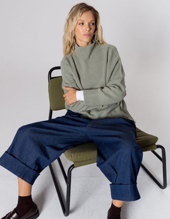 SWETER BRUCE MINT WEŁNA/KASZMIR
