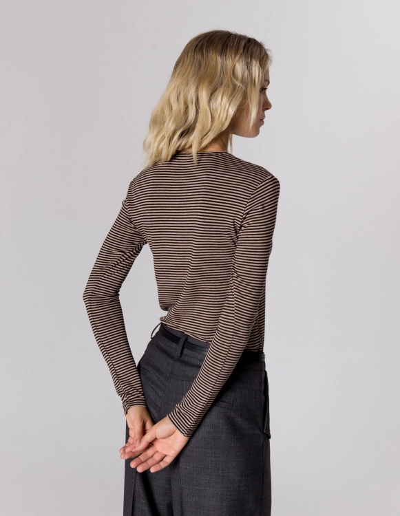LONGSLEEVE KLARA BLACK STRIPES WISKOZA/ELASTAN