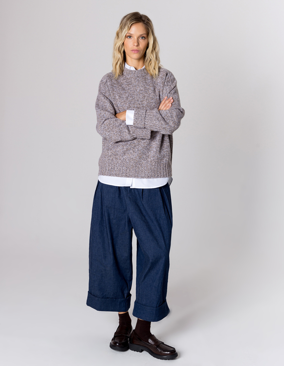 SWETER CLUB BEIGE MIX WEŁNA/KASZMIR