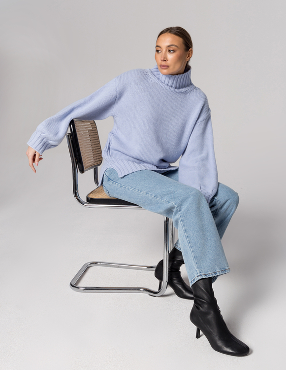 MONK SKY HALF TURTLENECK, WOOL/CASHMERE