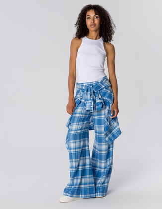 SPODNIE ROMY BLUE CHECK