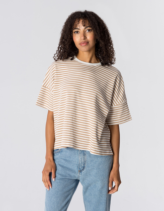 T-SHIRT ERIN WHITE/MOKKA