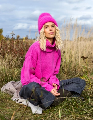 HALF-GOLF MONK PINK, WOOL/CASHMERE