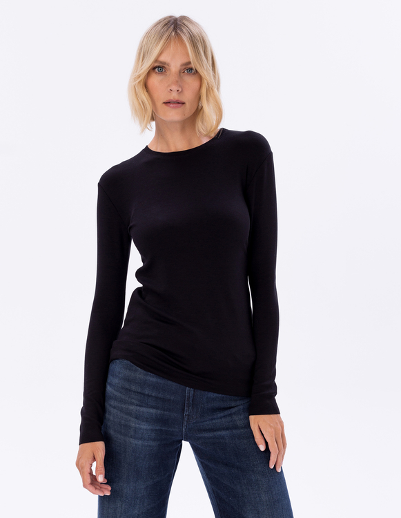  LONGSLEEVE MOLLY BLACK, LYOCELL/ ELASTAN