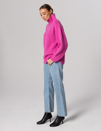 HALF-GOLF MONK PINK, WOOL/CASHMERE