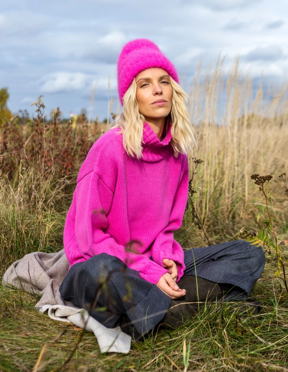 HALF-GOLF MONK PINK, WOOL/CASHMERE