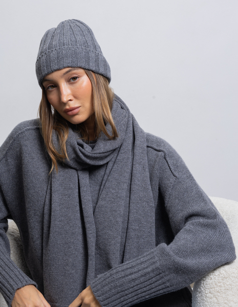 TOMMY GREY SHAWL, WOOL/CASHMERE