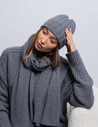 TOMMY GREY SHAWL, WOOL/CASHMERE