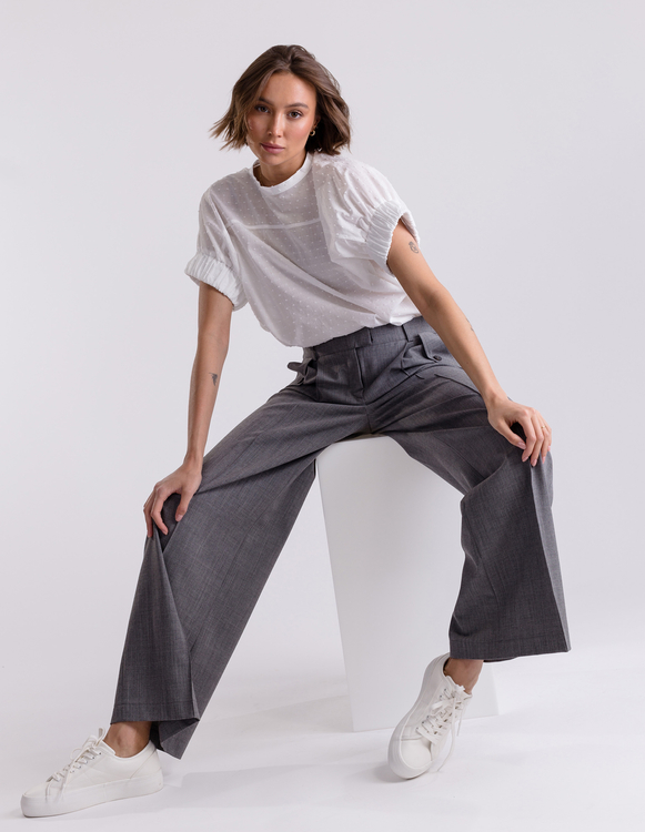 GREY WIDE REMI PANTS