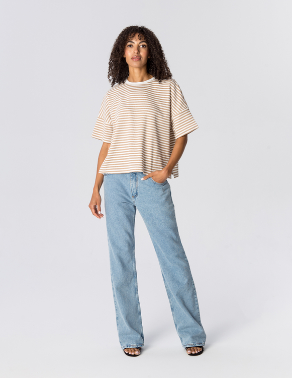 T-SHIRT ERIN WHITE/MOKKA