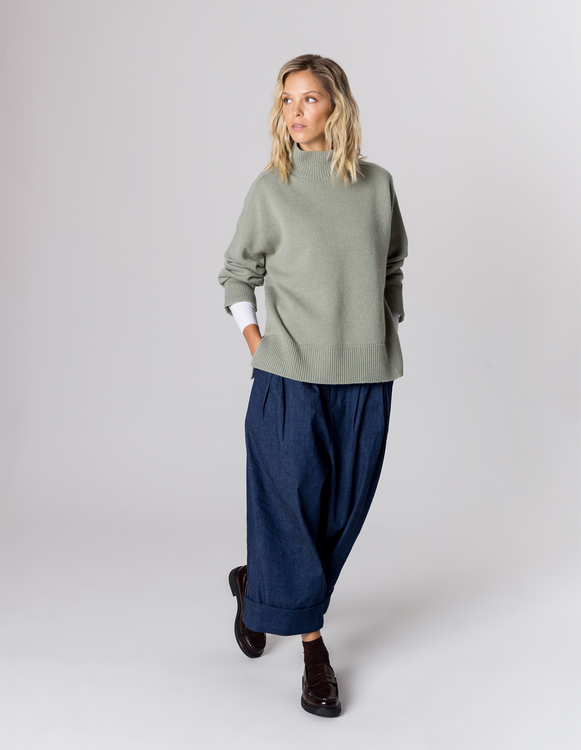 SWETER BRUCE MINT WEŁNA/KASZMIR