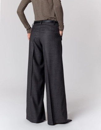 WEŁNIANE SPODNIE REMI DARK GREY