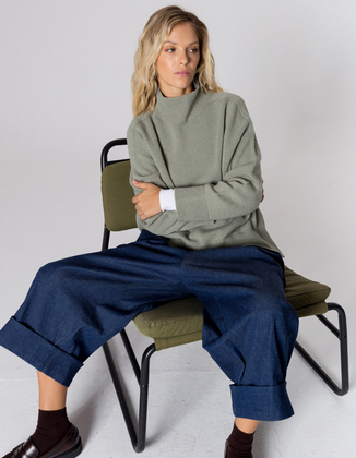 SWETER BRUCE MINT WEŁNA/KASZMIR