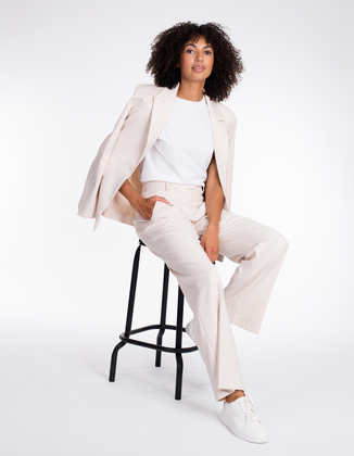 BEŻOWE SZEROKIE SPODNIE TINA