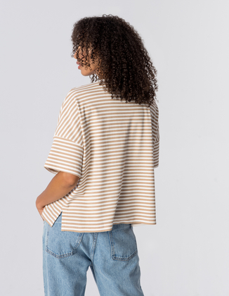 T-SHIRT ERIN WHITE/MOKKA