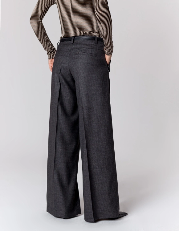 WEŁNIANE SPODNIE REMI DARK GREY