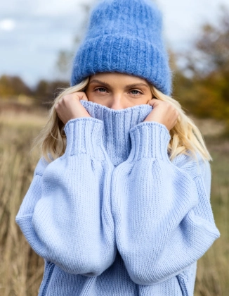 PÓŁGOLF MONK SKY, WEŁNA/KASZMIR