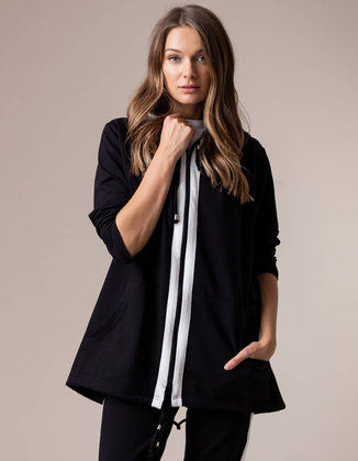 BLACK ZIP-UP SWEATSHIRT