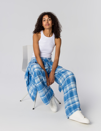 SPODNIE ROMY BLUE CHECK