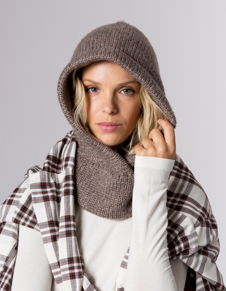 BALACLAVA WOLLY BROWN WEŁNA/BAWEŁNA
