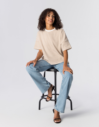 T-SHIRT ERIN WHITE/MOKKA