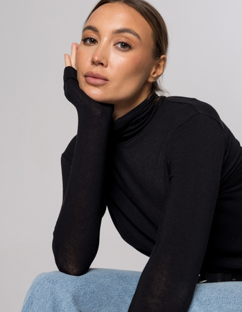 TURTLENECK NELLY BLACK, VISCOSE/CASHMERE