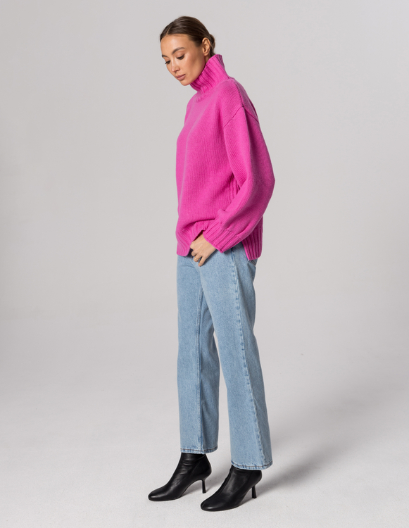 HALF-GOLF MONK PINK, WOOL/CASHMERE