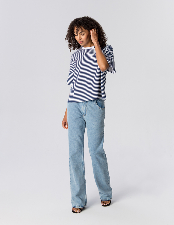 T-SHIRT ERIN WHITE/NAVY