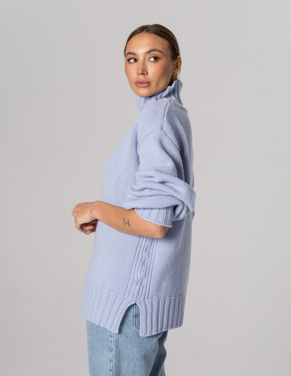 MONK SKY HALF TURTLENECK, WOOL/CASHMERE