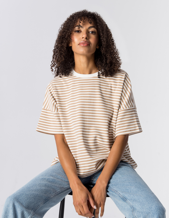 T-SHIRT ERIN WHITE/MOKKA