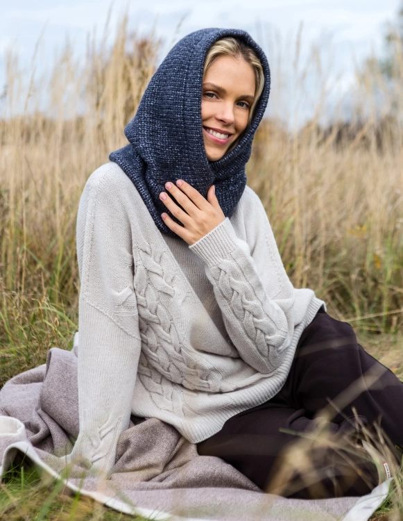 BALACLAVA WOLLY GREY WEŁNA/BAWEŁNA