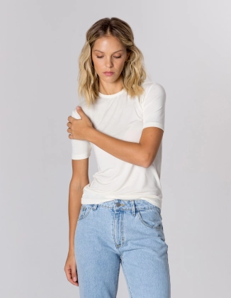 T-SHIRT LIA CREAM WISKOZA/KASZMIR
