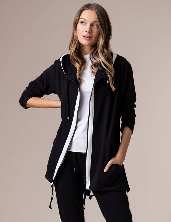BLACK ZIP-UP SWEATSHIRT