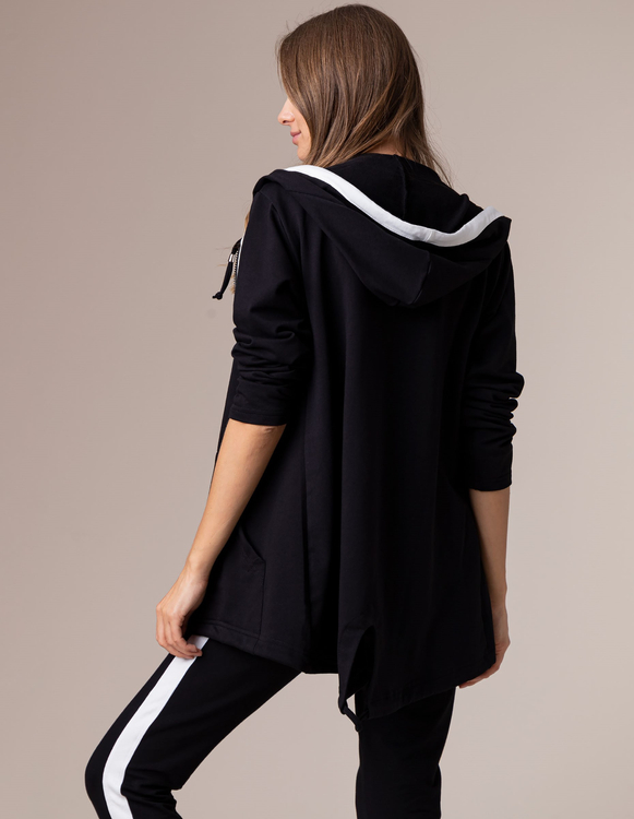 BLACK ZIP-UP SWEATSHIRT