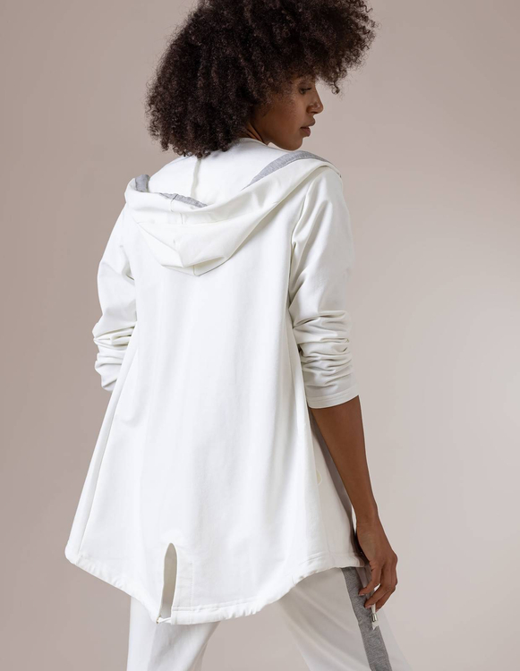 CREAM-COLORED ZIP-UP SWEATSHIRT