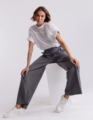 GREY WIDE REMI PANTS