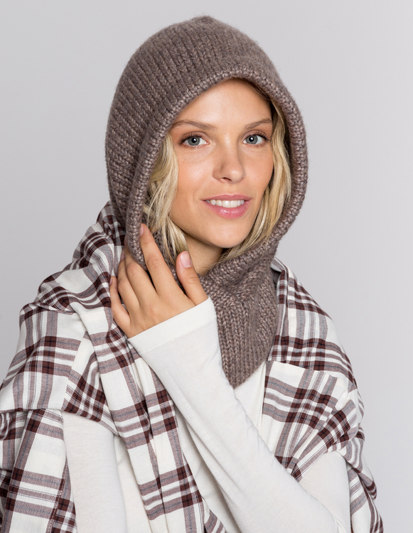 BALACLAVA WOLLY BROWN WEŁNA/BAWEŁNA