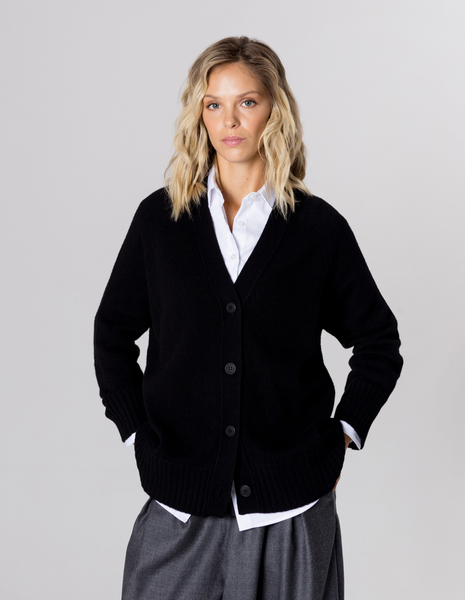 KARDIGAN EMMA BLACK WEŁNA/KASZMIR