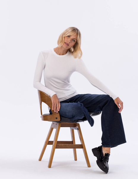  LONGSLEEVE MOLLY WHITE, LYOCELL/ ELASTAN