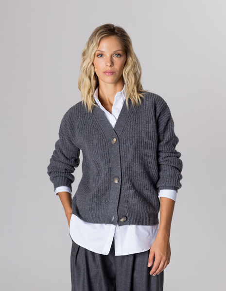 KARDIGAN BEST GREY WEŁNA/KASZMIR